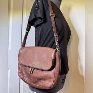 Fossil Elegant Brown Leather Crossbody Bag